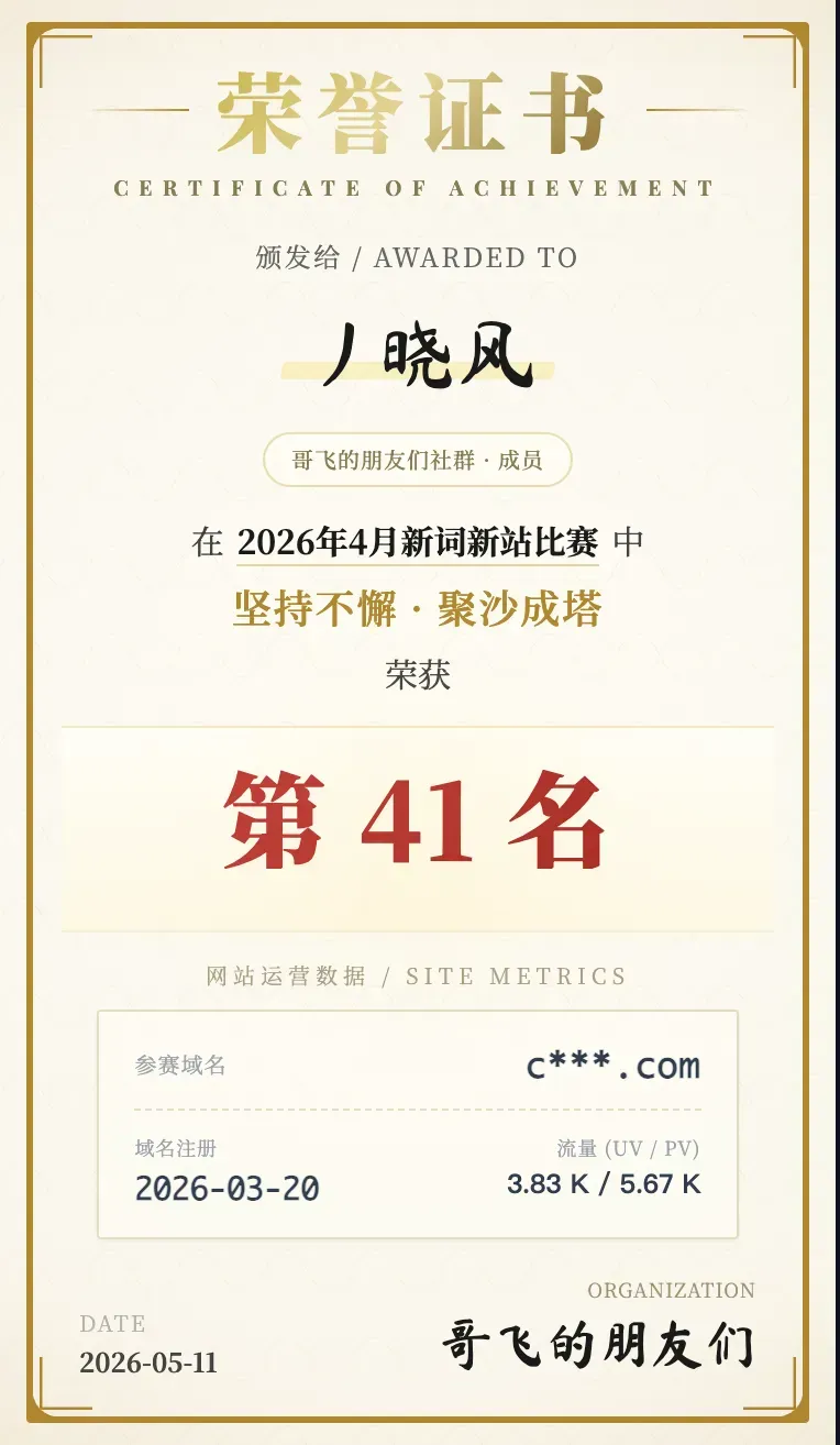 4 月比赛最终结果