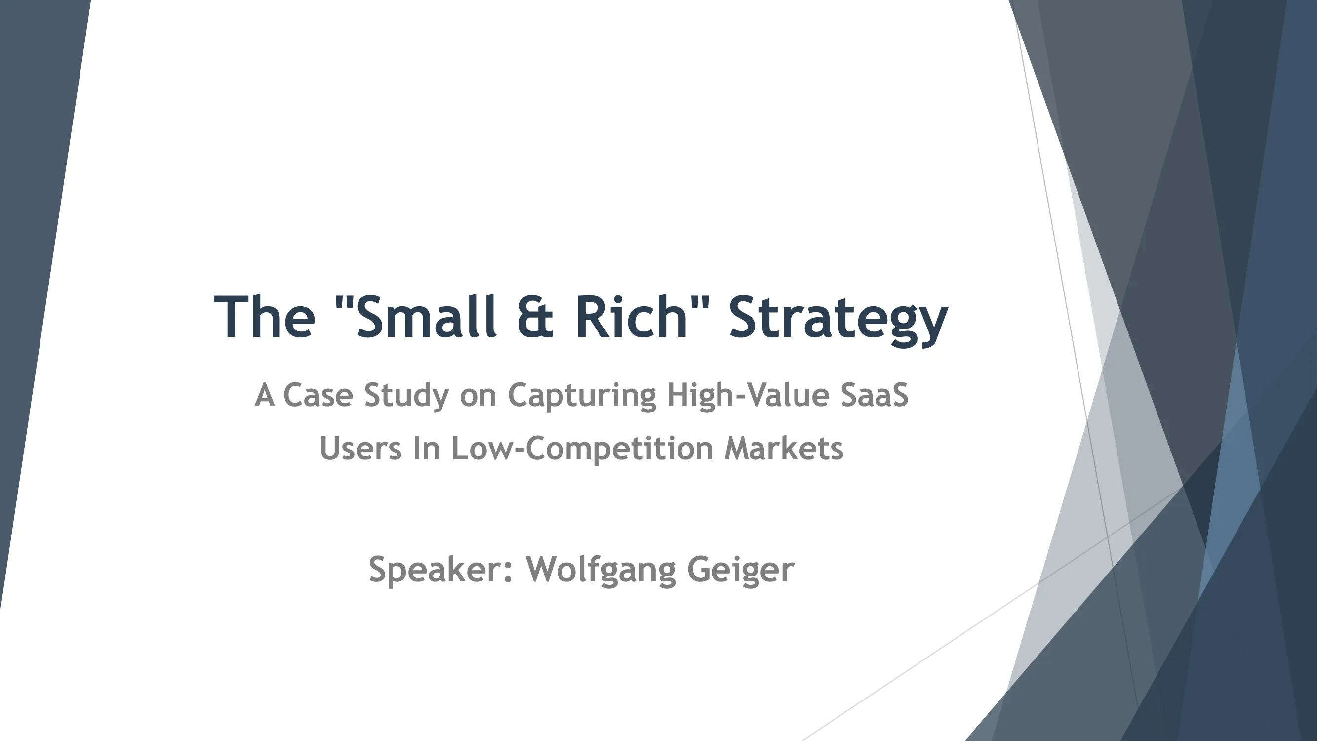 The "Small & Rich" Strategy: Capturing High-Value SaaS Users in Low-Competition Markets