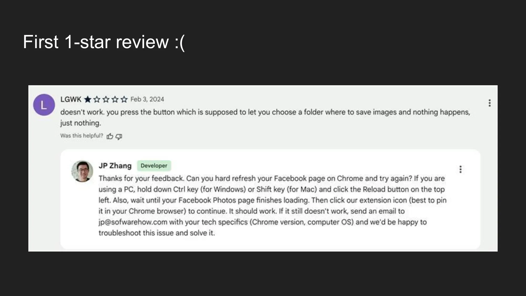 First 1-star review