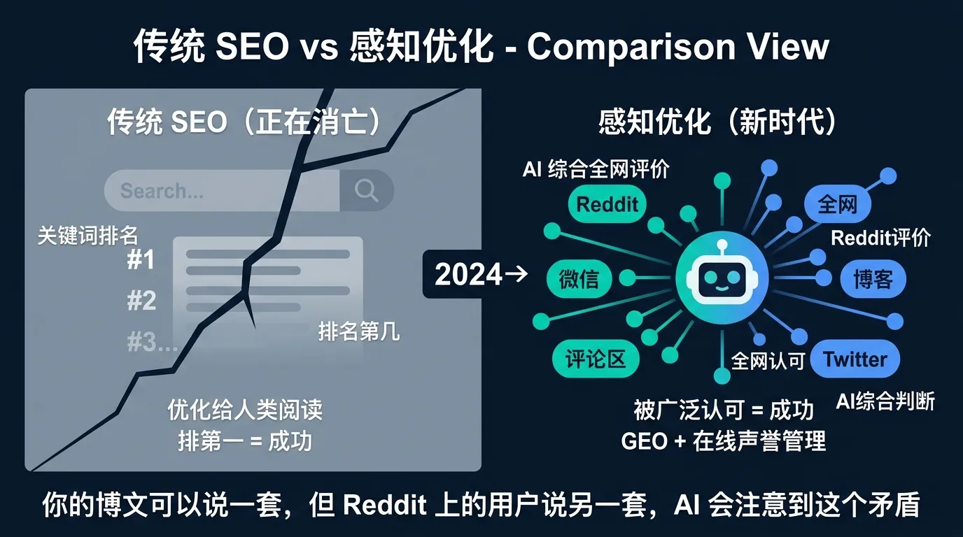 Perception optimization vs classic SEO: how the optimization target shifts