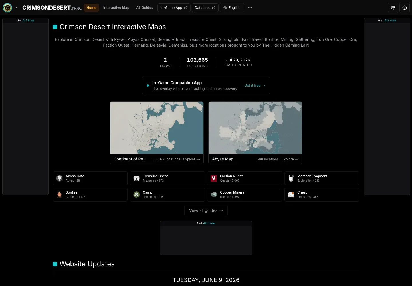Crimson Desert interactive map on th.gl